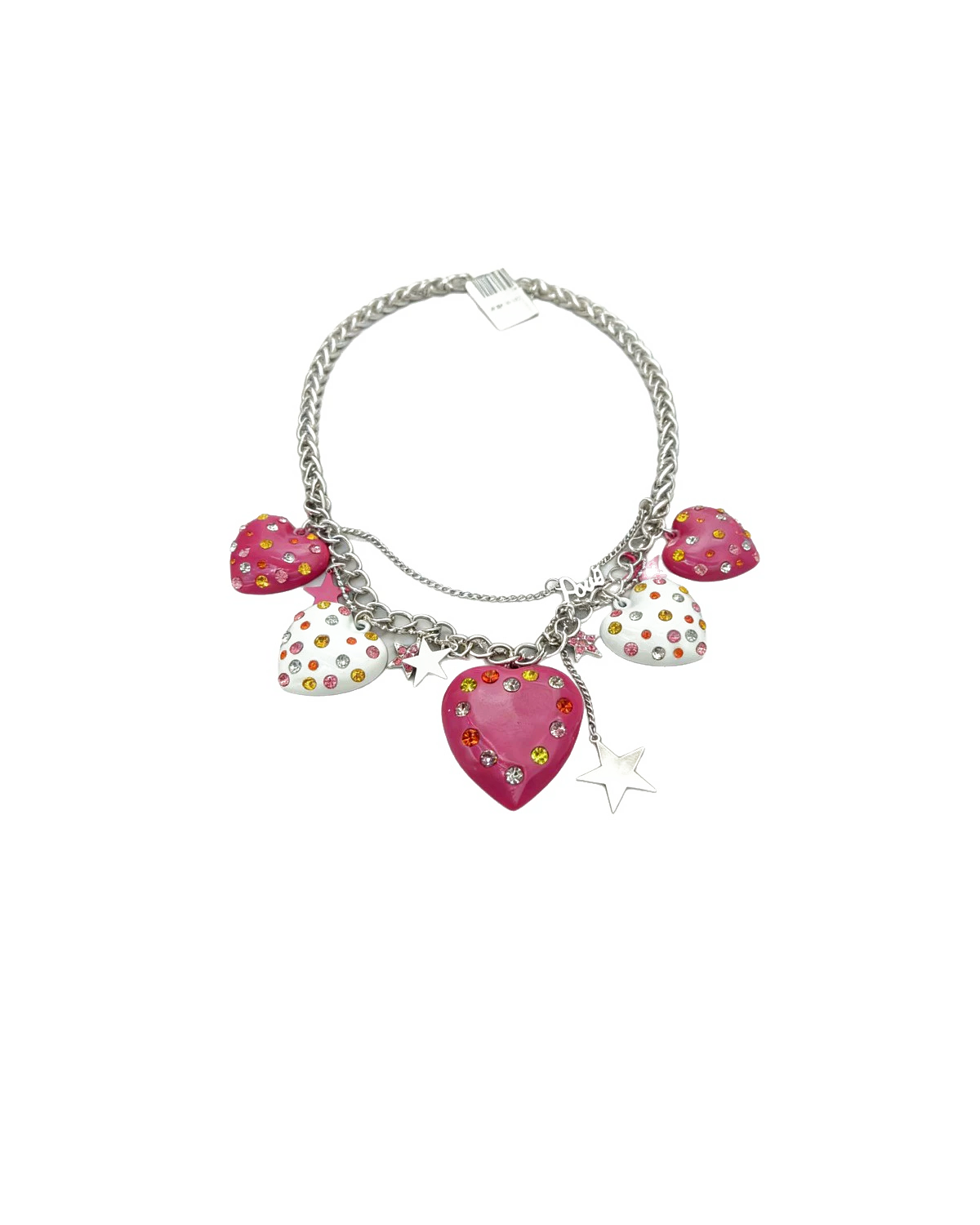 Sweet Punk Heart Star Charm Necklace