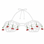 Cherry Glow Beaded Body Chain Top – Y2K Festival Jewelry | FIVZI