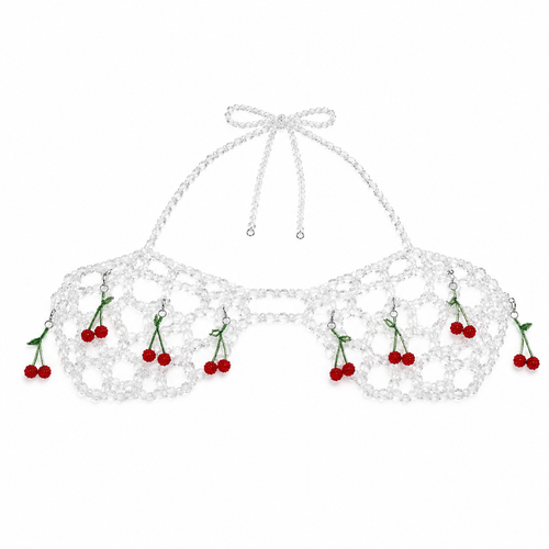 Cherry Glow Beaded Body Chain Top – Y2K Festival Jewelry | FIVZI