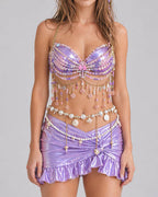 Purple Crystal Bikini Outfit