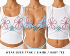 Rhinestone Floral Chain Top