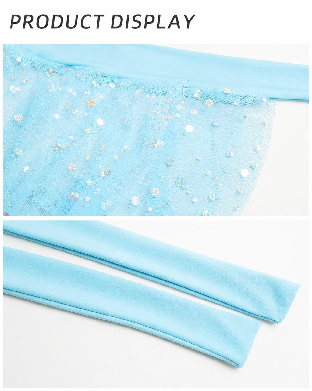 Aqua Glitter Tulle Hip Scarf Cover-Up
