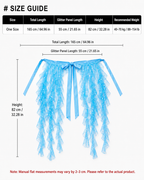 Aqua Glitter Tulle Hip Scarf Cover-Up