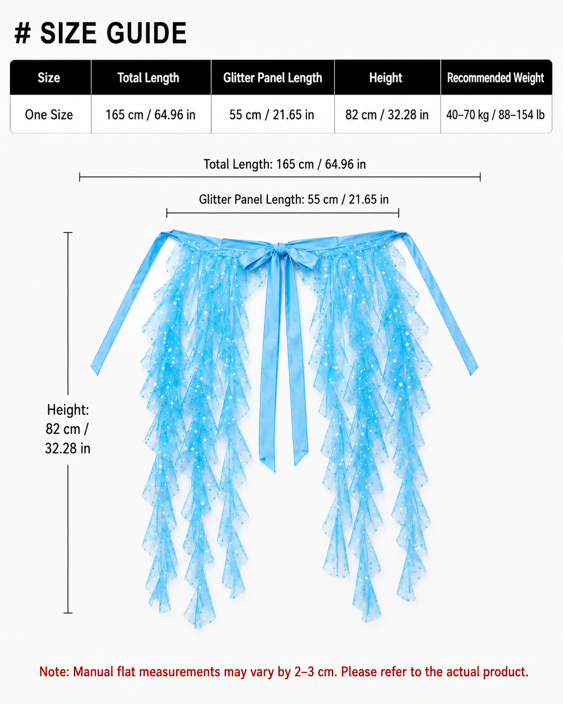 Aqua Glitter Tulle Hip Scarf Cover-Up