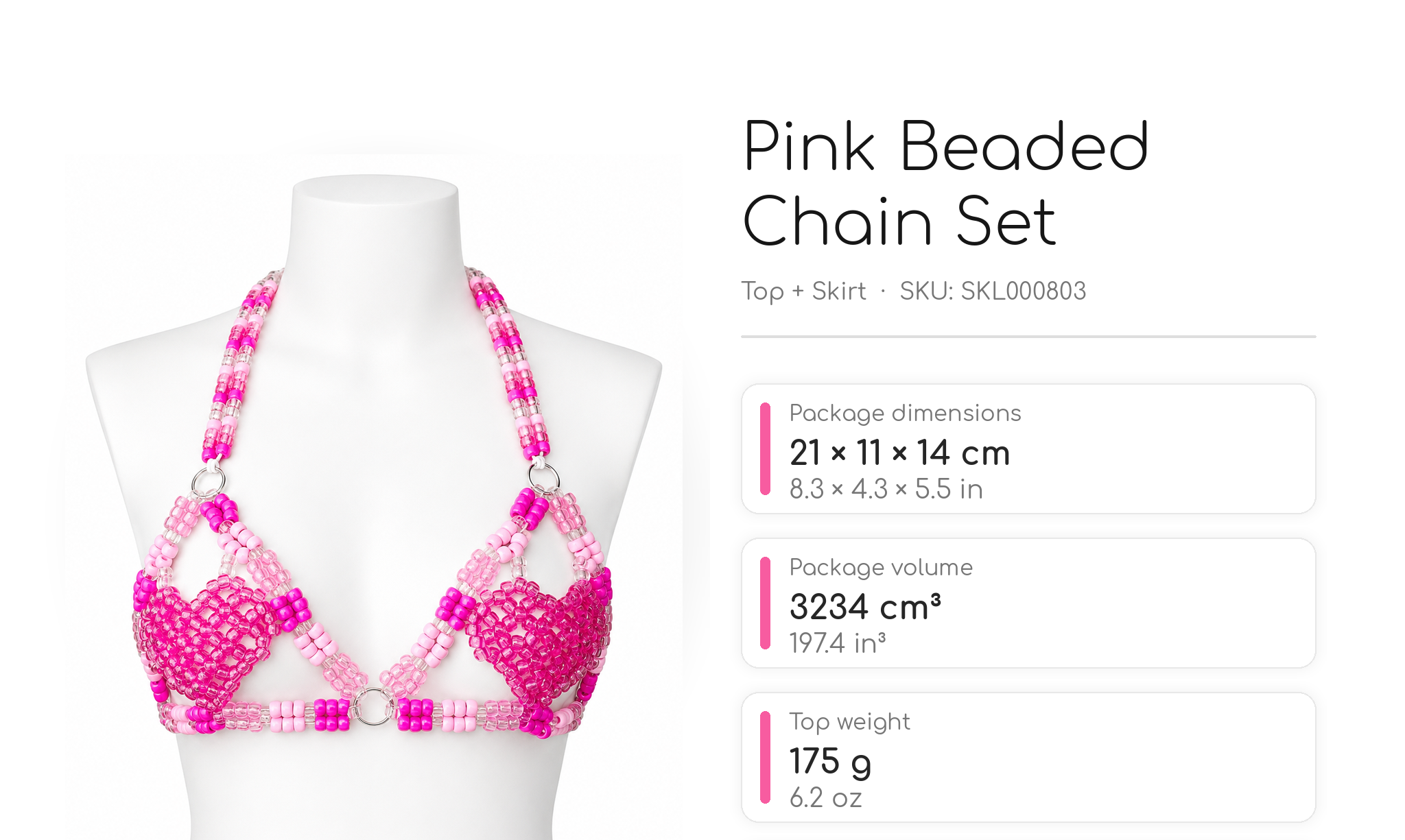 Pink Beaded Chain Top