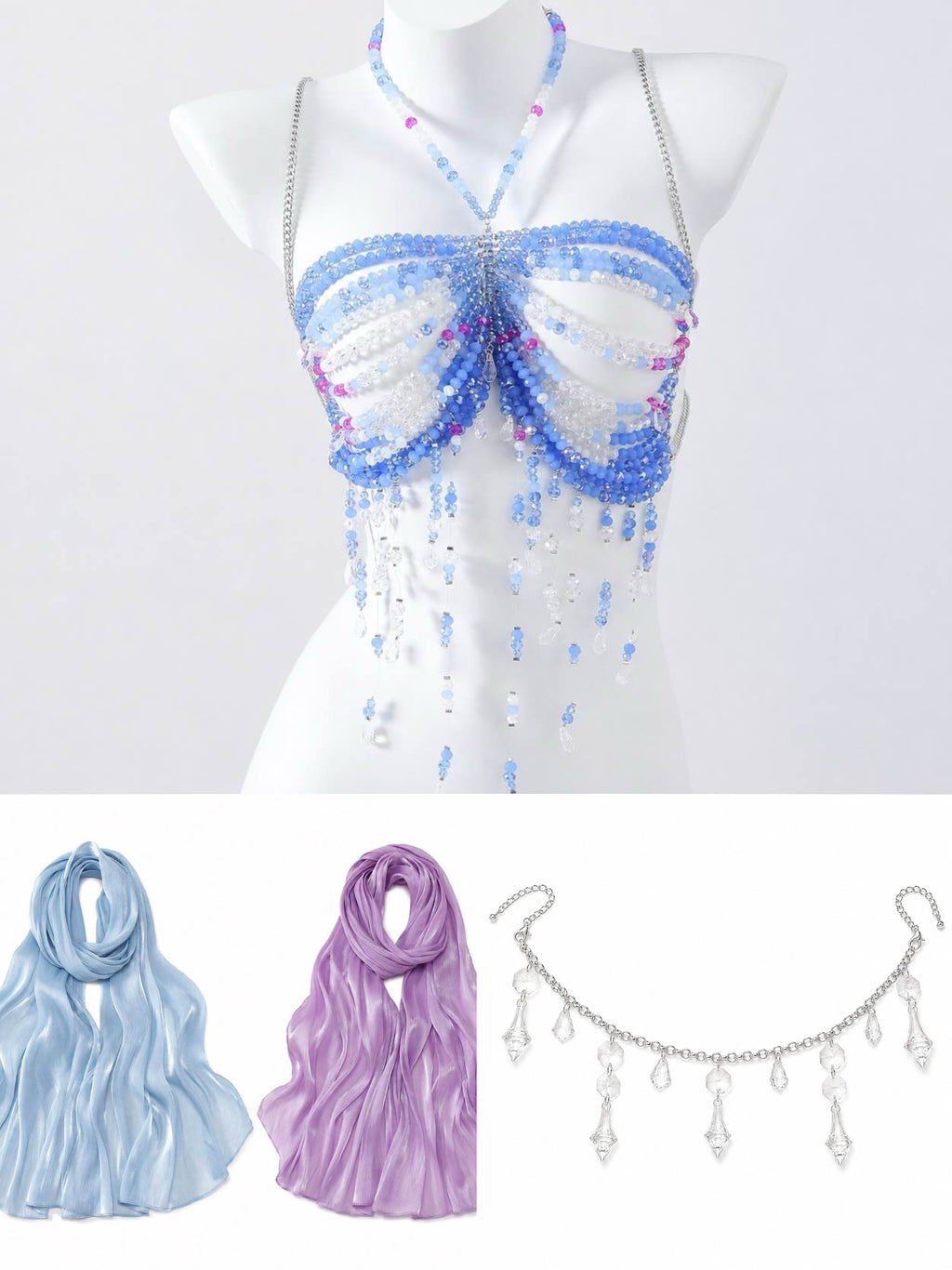 CRYSTAL-blue ocean Festival/Party/Rave Bikini Outfit
