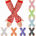Sparkly Rhinestone Fishnet Arm Sleeves