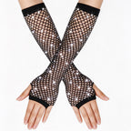 Sparkly Rhinestone Fishnet Arm Sleeves