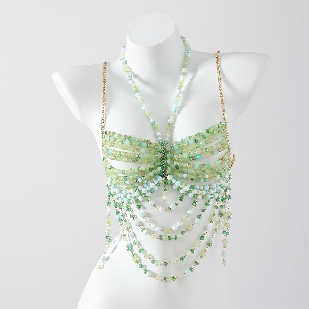 CRYSTAL-olive green Festival/Party/Rave Bikini Outfit