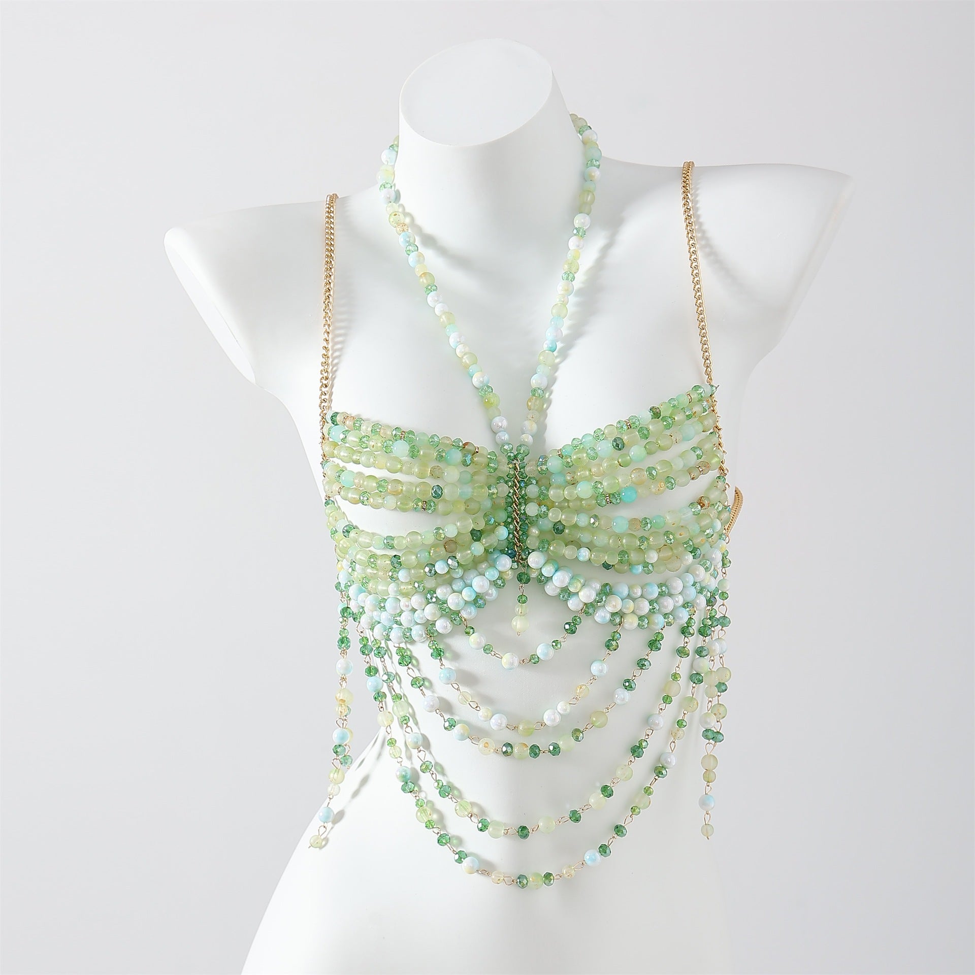 CRYSTAL-olive green Festival/Party/Rave Bikini Outfit