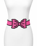 Pink Beaded Bow Belt