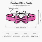 Pink Beaded Bow Belt