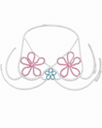 Rhinestone Floral Layering Chain Top